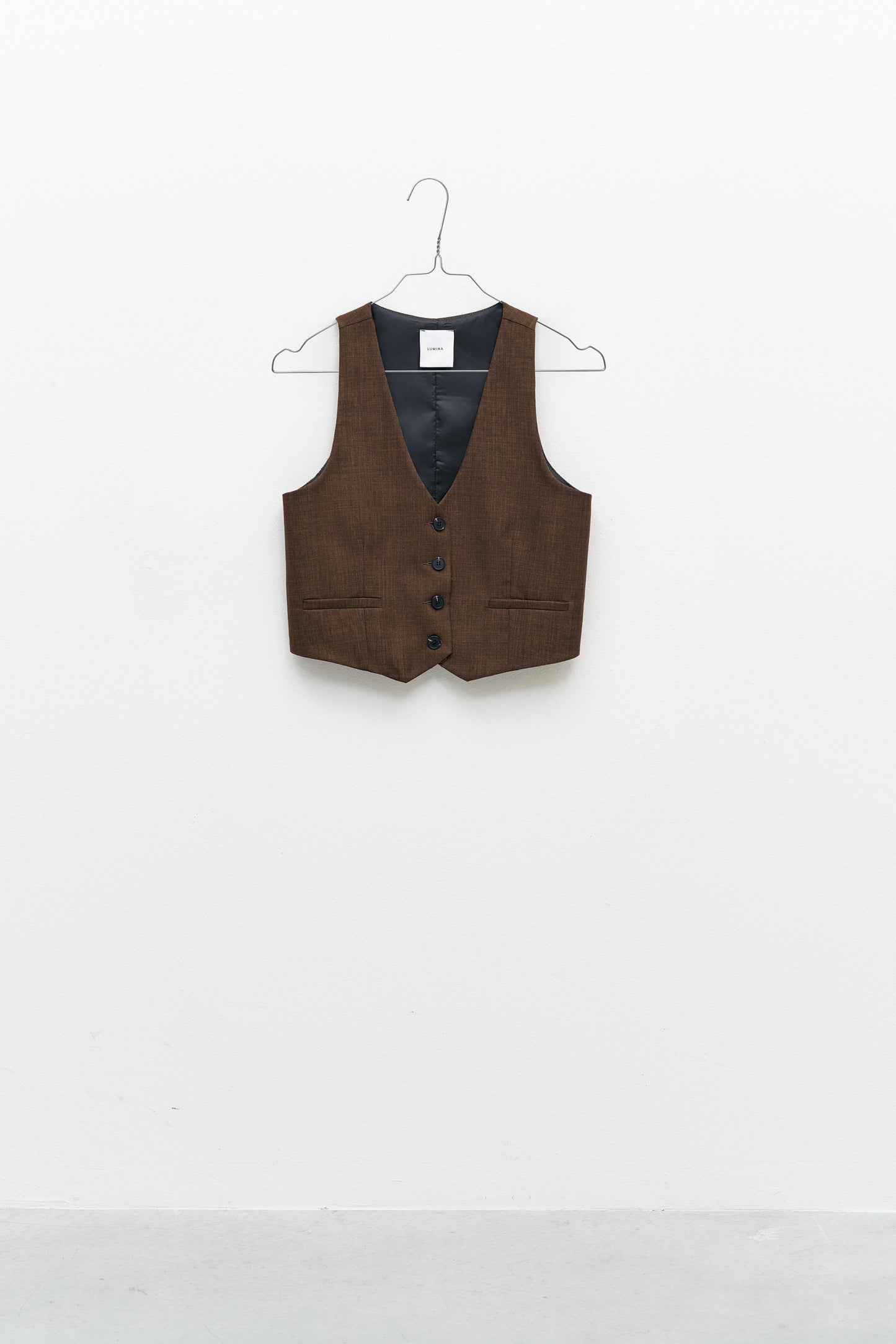 Gilet Marrone Scollo a V