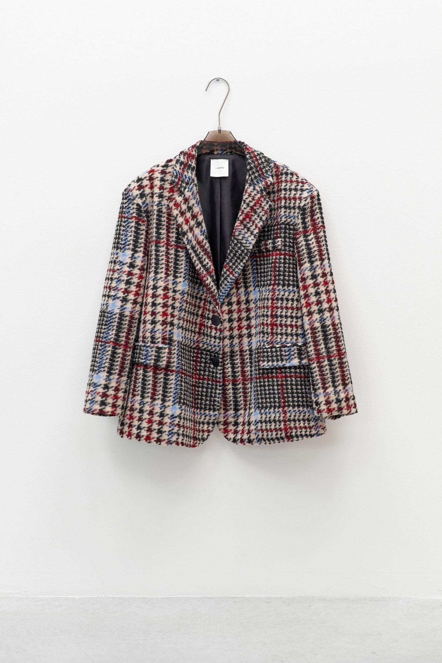 Blazer Tartan Oversize Misto Lana
