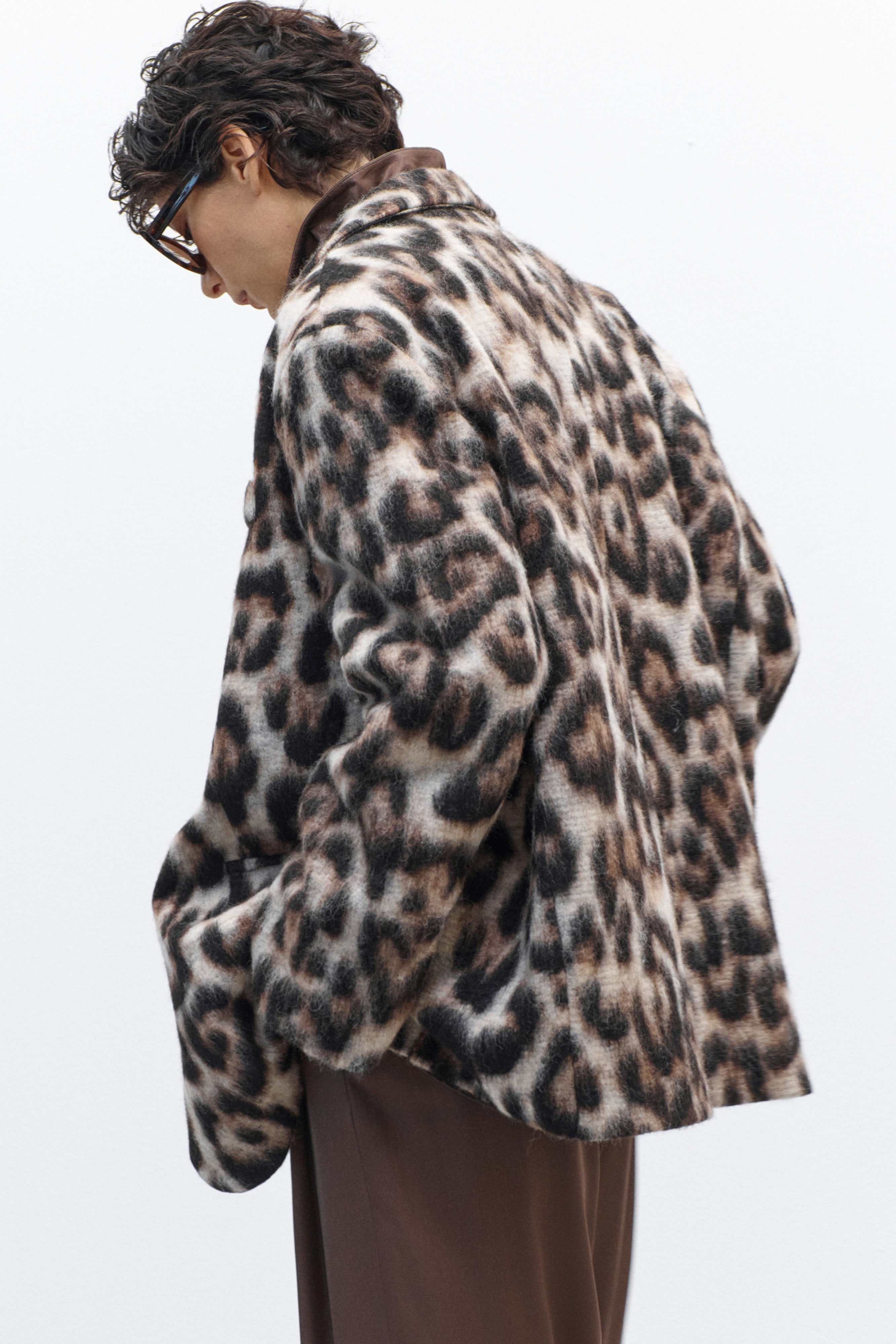 Blazer Leopard Oversize Misto Lana