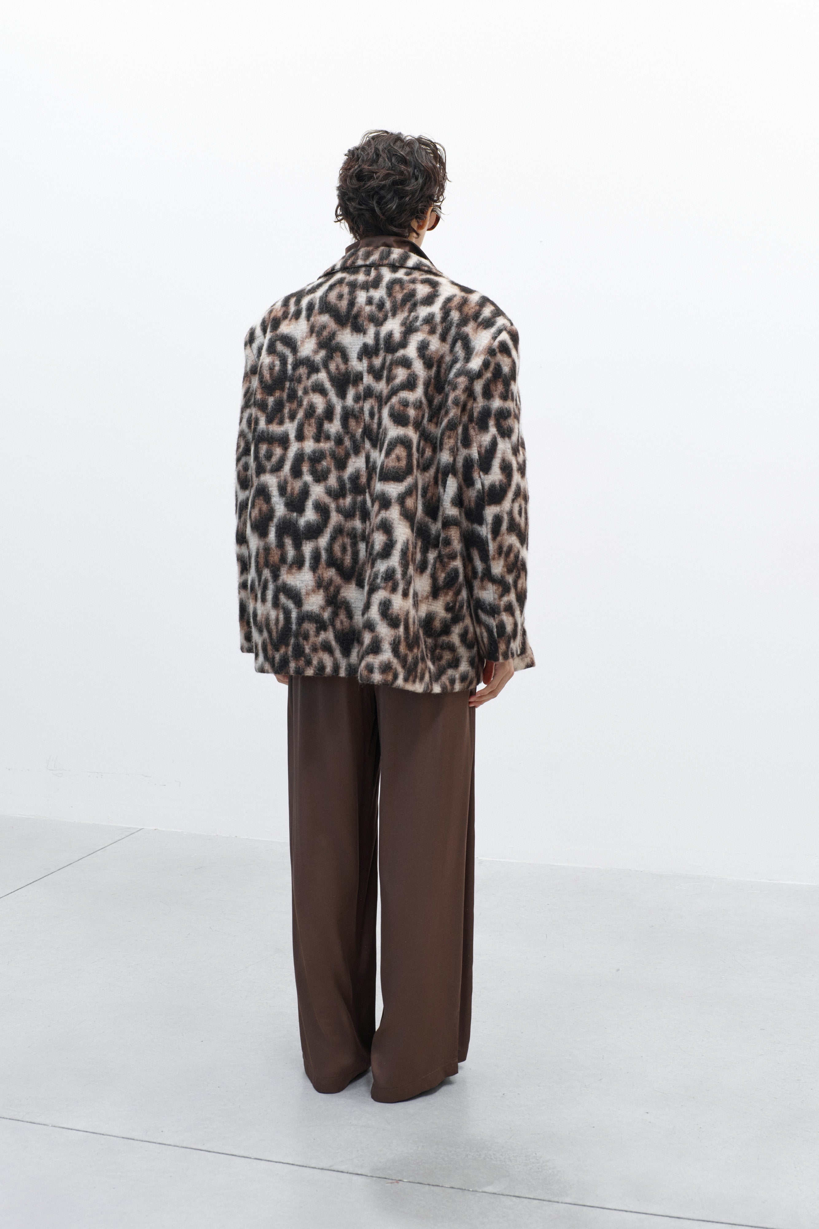 Blazer Leopard Oversize Misto Lana