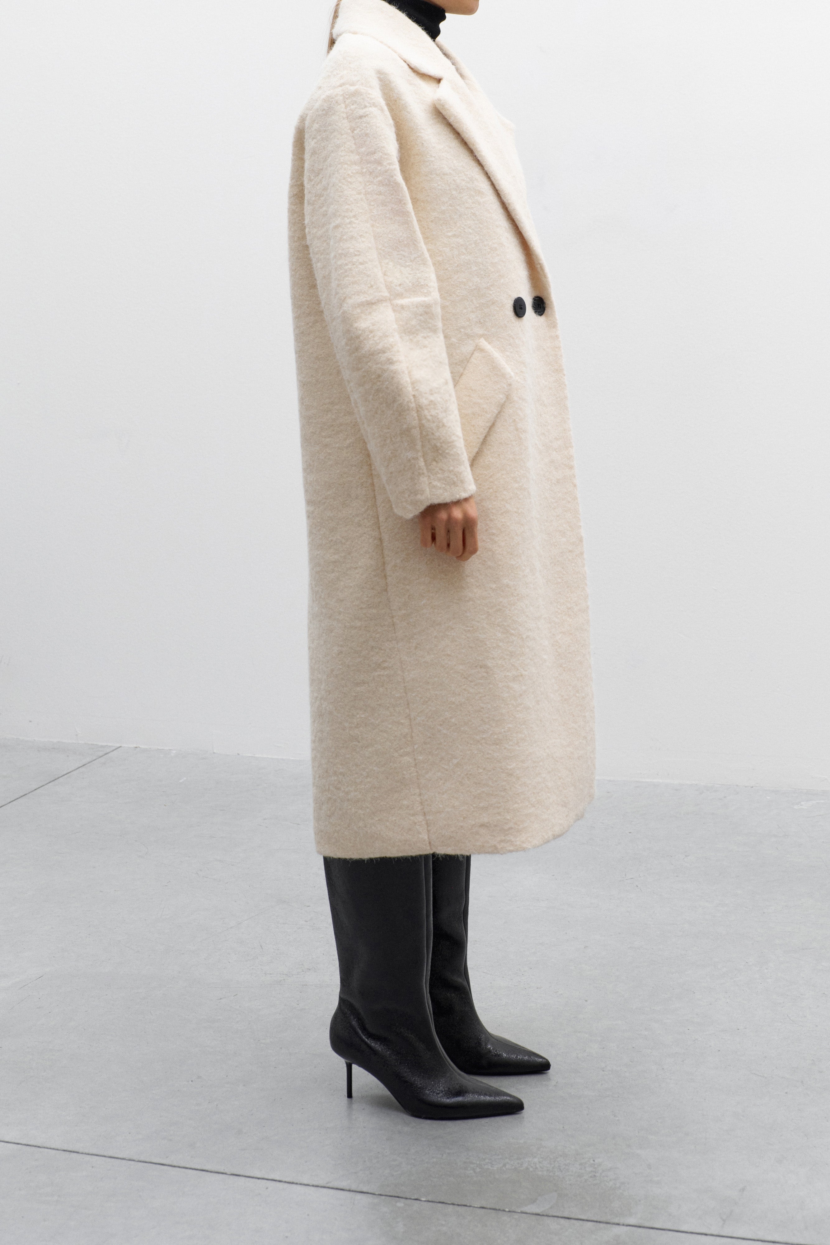 Cappotto Caldo Bouclé