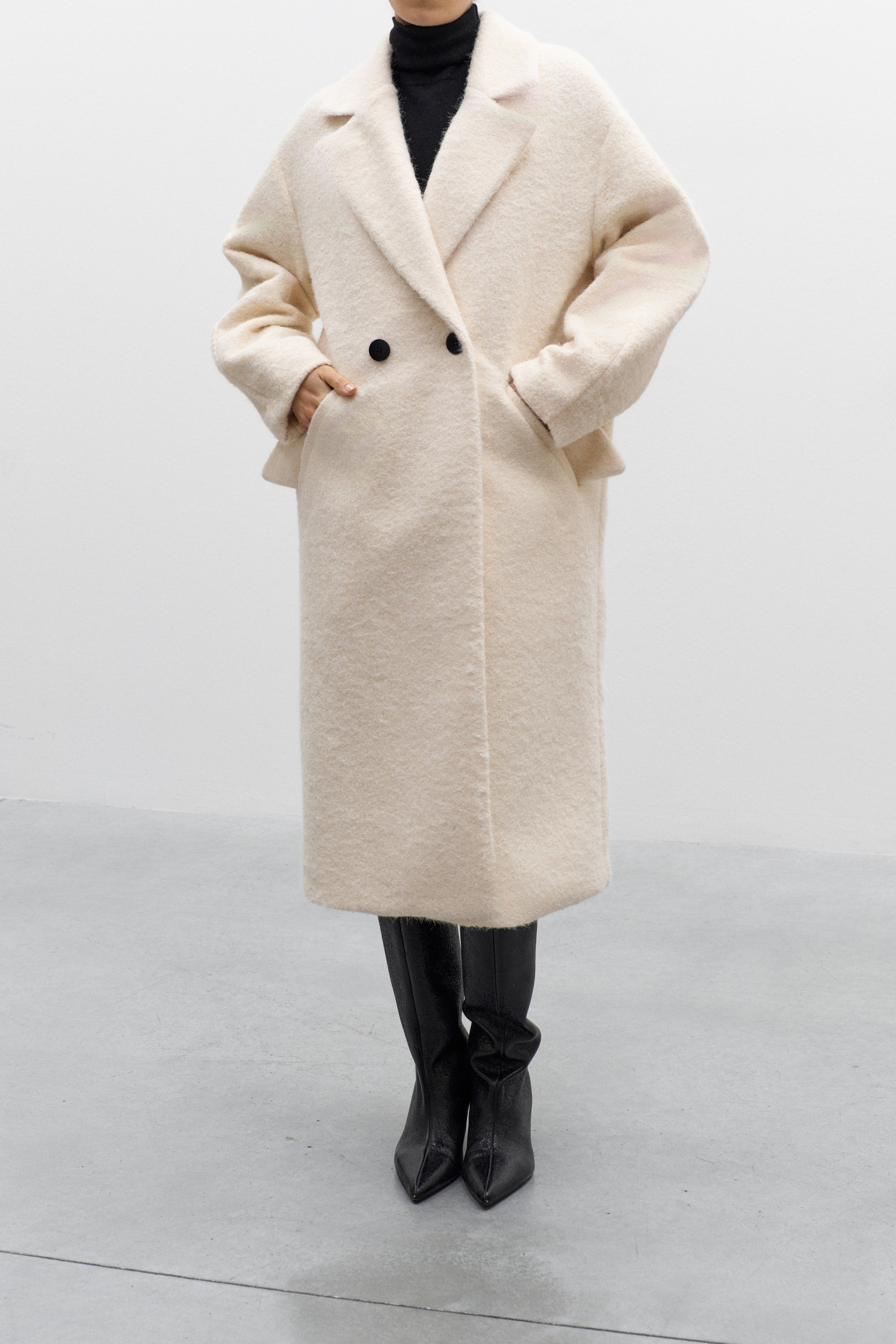 Cappotto Caldo Bouclé