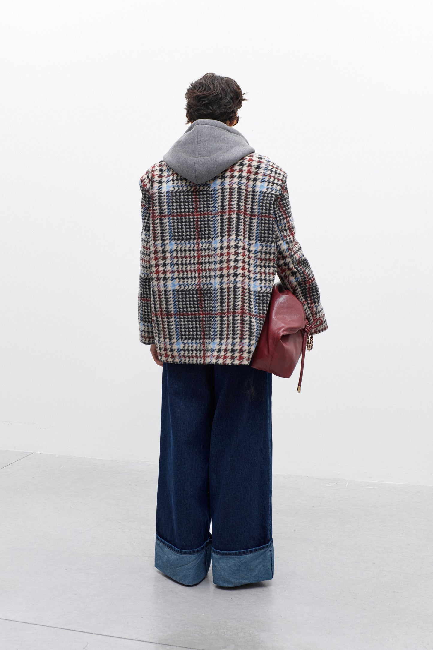 Blazer Tartan Oversize Misto Lana